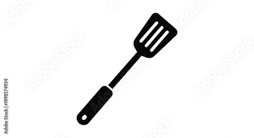 A black silhouette of a kitchen spatula simple design silhouette