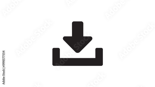 Download Icon with Downward Arrow for Software Installation and Data Transfer