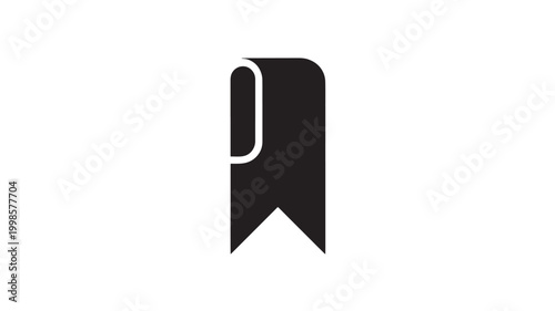 Ribbon Banner Icon Black Bookmark Vector for Labeling and Promotion Tags