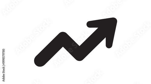 Growth Arrow Graph Icon Representing Increasing Business Trend and Financial Success
