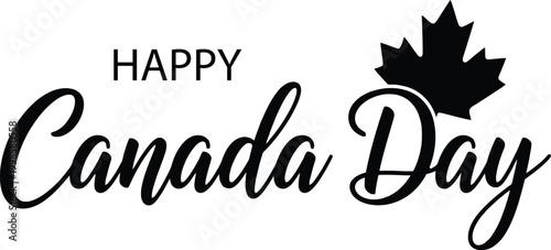 Happy canada day celebrating canadian pride with maple leaf graphics