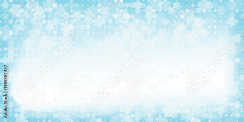 Abstract winter snowflake background with gradient blue and white colors