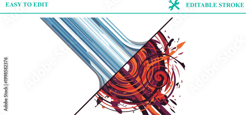 Immerse yourself in a captivating abstract triangular composition, where intersecting lines and swirling patterns create an electrifying visual experience. This dynamic and contemporary digital art.