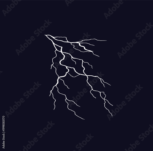 Black and white jagged lightning illustration.
