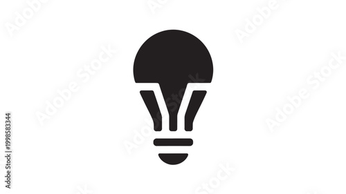 Black Light Bulb Icon For Creative Inspiration Concepts