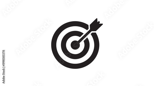 Bullseye Target with Arrow Hitting Center for Business Success Concepts Isolated on White