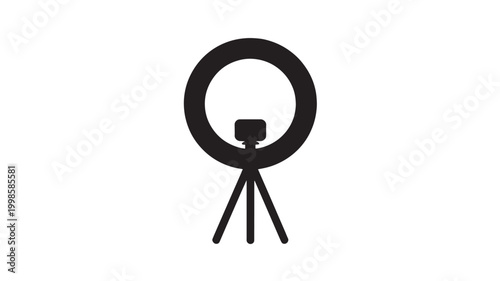 Ring Light With Smartphone On Tripod Stand For Photography And Videography