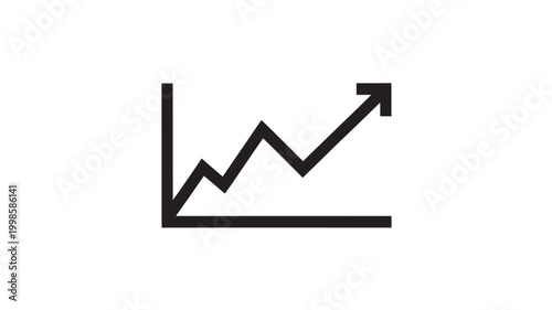Free Download Black Line Graph With Arrow Pointing Upward On White Background For Business Growth Concepts - GFXLoad