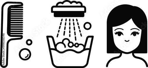 Hair Care Routine: Comb, Wash, and Style Icons