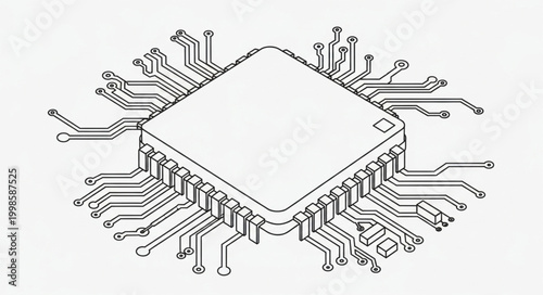 Obraz na plátne Close up of a computer microchip with many pins.