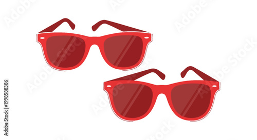 red sunglasses silhouette on white background high quality professional detailed modern elegant stylish clean crisp vibrant colorful digital creative innovative contemporary
