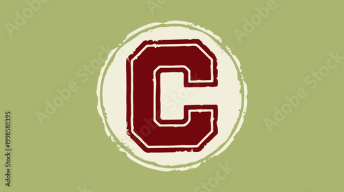 Large Red Letter C Emblem.