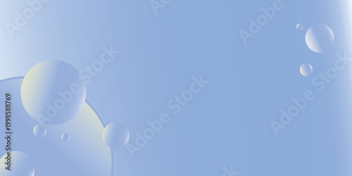 A clean and modern abstract background featuring a soft blue gradient and translucent 3D spheres. Perfect for minimalist web design, presentation slides, and futuristic creative projects