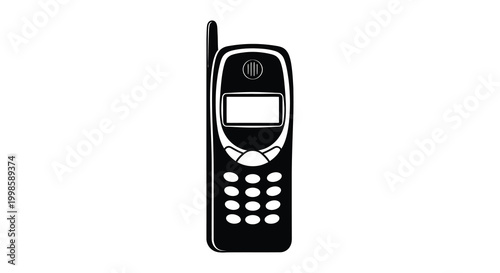 retro mobile phone silhouette with keypad and screen on white background silhouette high quality professional detailed modern elegant stylish clean crisp