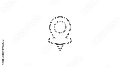 Map Pin Navigation Icon for Location Tracking GPS Destination and Geographic Point of Interest Concepts