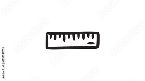 Ruler Icon Hand Drawn Vector Measurement Tool for Geometry Education Engineering and Drafting Design