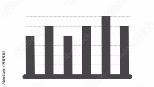 graph bar chart minimalist black and white animation showcasing business growth and market trends, Data visualization, use for business and graphic resource