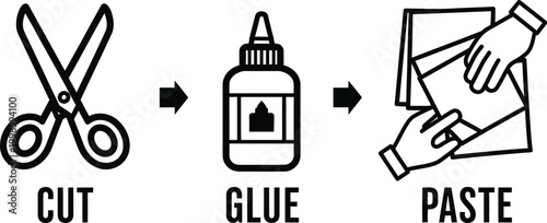 Cut, Glue, Paste: Simple Icons for Crafting and DIY Instructions