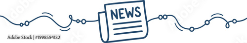 Simple doodle illustration of a newspaper with the word news displayed prominently