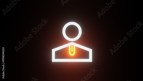 Neon User Profile Icon Glowing Account Avatar Background