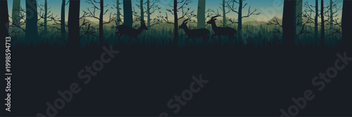 Moody outdoor environment presentation layout with wildlife
