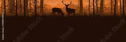 Modern orange gradient woodland header for clean web design
