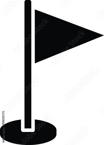 Black golf hole icon Vector