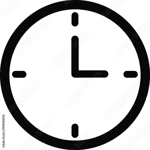 Black clock icon Vector