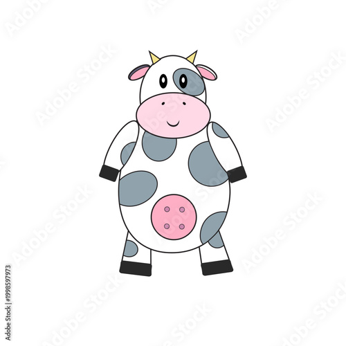 Vaca Geometrica com formas basicas e cores basicas - Geometric cow with basic shapes and basic colors