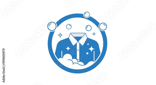 Laundry service logo with clean clothes.
