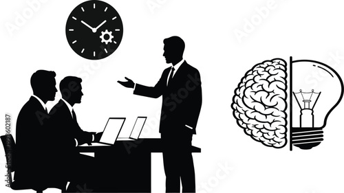 Corporate business team and manager in a meeting