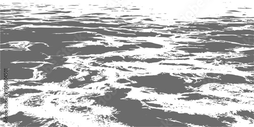 Abstract black and white water ripples background, high contrast ocean surface texture. high-contrast monochrome graphic of sunlight reflecting on water ripples