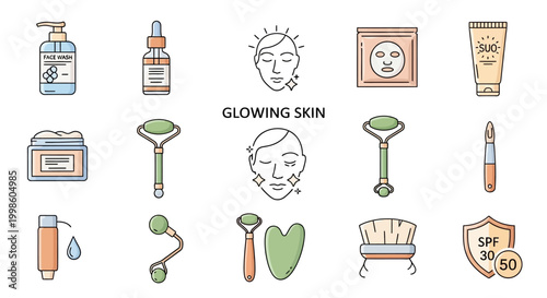 Glowing Skin Care Beauty Products.