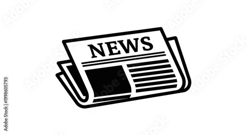Fotografie newspaper silhouette with bold news headline on white background silhouette high