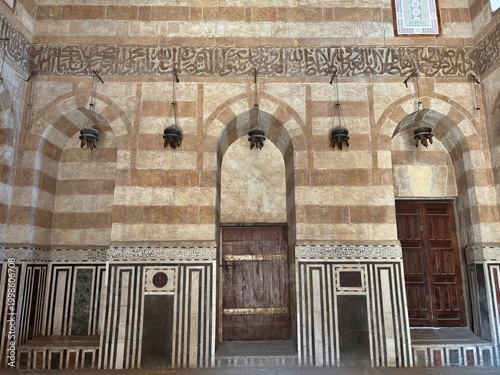 Sticker A view of the Mausoleum of Emir Tarabay al-Sharif in Cairo, Egypt