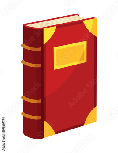 Old closed book. Wisdom or education concept. Vintage library design element. Ancient writing stationery symbol for poetry work or education