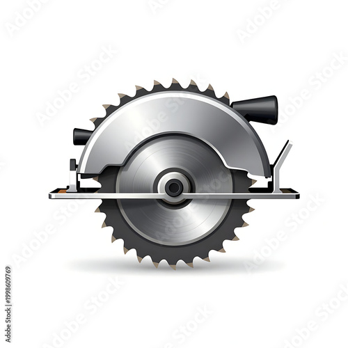 3D render of circular saw blade for woodworking and construction tools