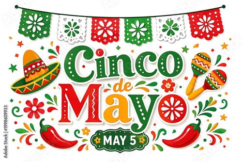 Vibrant cinco de mayo celebration banner with mexican patterns and festive decorations mexican fiesta