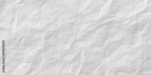 White crumpled paper texture background with realistic wrinkles and creases for organic minimal design aesthetic