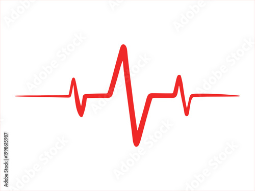 Red heartbeat pulse line icon ekg monitor line medical health care concept vector illustration