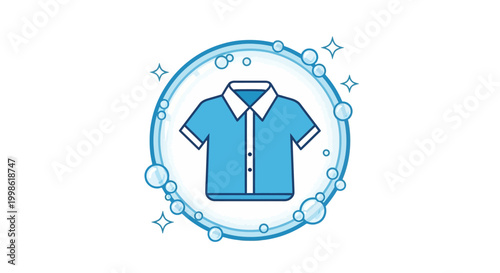 Laundry clean short sleeve shirt icon.