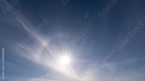 Cloud Movement in Blue Sky Time Lapse Atmosphere Air and Climate Concept