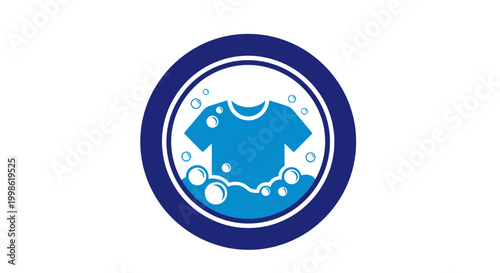 Laundry service logo with bubbles.
