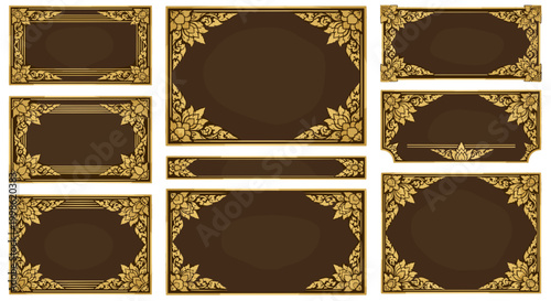 Elegant vintage gold ornate decorative frame set