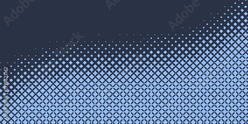 Bild auf Leinwand Stars Modern Halftone Geometry Pattern Vector Smooth Camber Border Blue Abstract Background