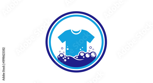 Laundry service logo with bubbles.