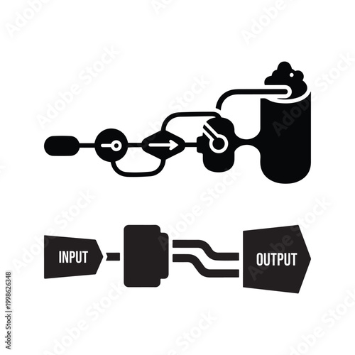 Automation system input output process workflow concept