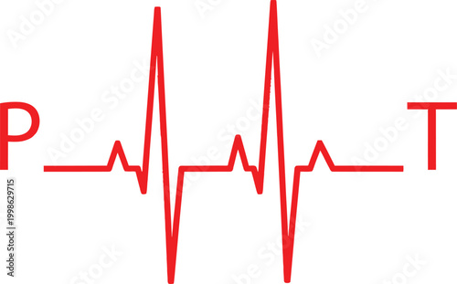 Red heart pulse line icon Vector