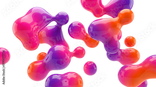 Glossy gradient blob shapes with smooth edges, isolated on white background, easy to cut and perfect for modern design.