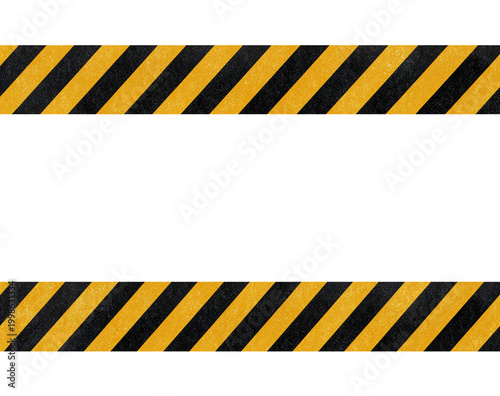 Black and Yellow Hazard Tape for Construction, Safety Signage, Industrial Design Isolated on Transparent Background